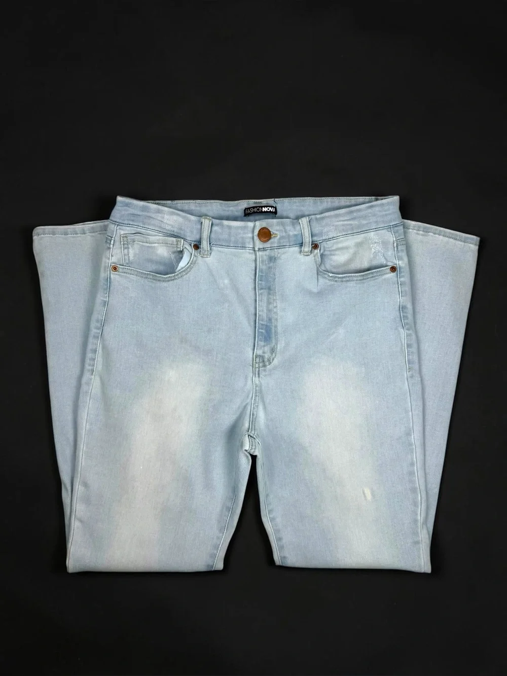 Fashion Nova Women’s Size 15 Light Wash High Rise Skinny Jeans Stretch Denim